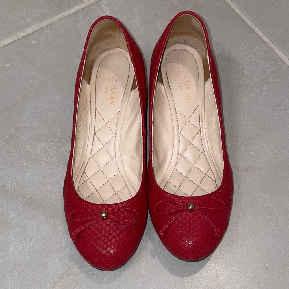 Cole Haan Red Leather Wedge